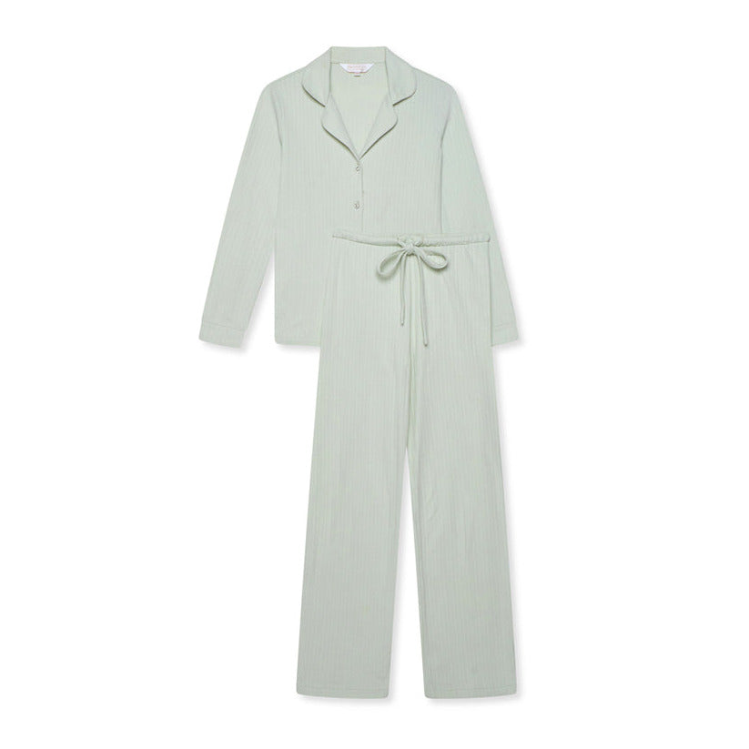 Double Cotton Pointelle Pyjama Trouser Set - Mint - The NAP Co. - image 1