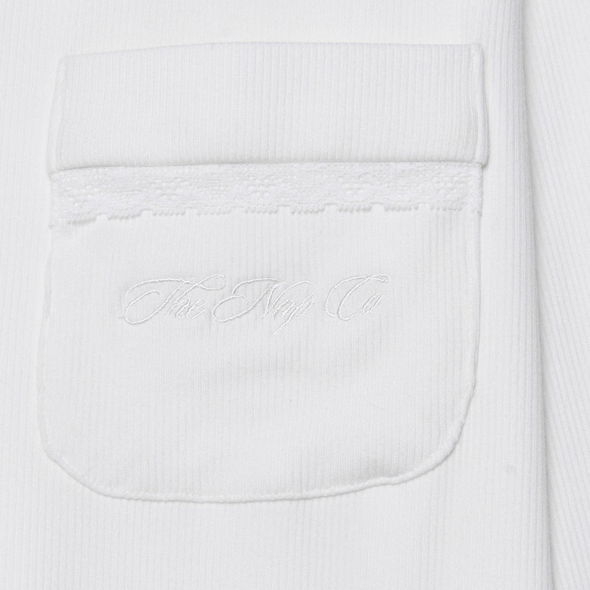 Stretch Ribbed Pyjama Trouser Set - White/Lace - The NAP Co. - image 2