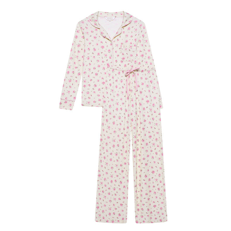 Stretch Ribbed Pyjama Trouser Set - Rose Bud - The NAP Co. - image 1